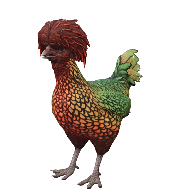 Polish Chicken — Green with Red Head